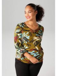 Aniston Bluzka w kolorze oliwkowym rozmiar: 46. Brązowe bluzki damskie Aniston, bez wzorów, bez kołnierzyka, bez ramiączek. Za 56.66 zł.