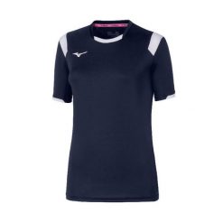 Damska koszulka Mizuno Basic. Niebieskie t-shirty damskie Mizuno, xl, bez wzorów, z materiału, bez kołnierzyka. Za 139.50 zł.