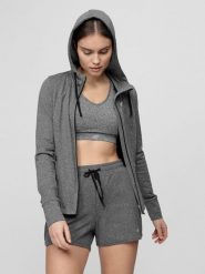 4F Bluza treningowa damska S. Szare bluzy z kapturem damskie 4f, s, z dzianiny. Za 179.99 zł.