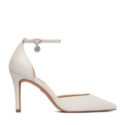 Szpilki Nine West. Białe szpilki Nine West, bez wzorów, bez obcasa. Za 229.99 zł.