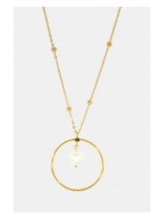 MOODE Naszyjnik "Ines" z elementami ozdobnymi - dł. 42 cm rozmiar: onesize. Białe naszyjniki damskie MOODE, ze stali. Za 43.99 zł.