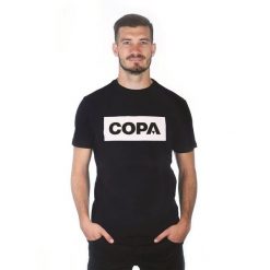 Koszulka dla dorosłych - COPA Box Logo - Preto. Czarne t-shirty sportowe męskie COPA FOOTBALL, l, bez ramiączek, do piłki nożnej. Za 189.31 zł.