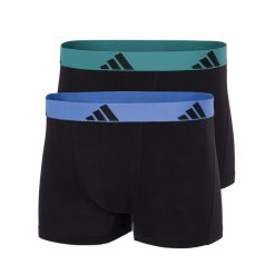 Zestaw 2 męskich boxerów Active Flex Cotton. Czarne bokserki męskie Adidas, bez wzorów, z bawełny. Za 114.45 zł.