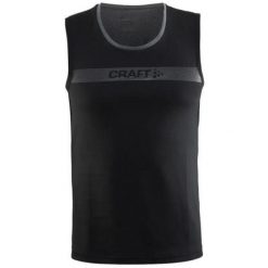 Męska sportowa koszulka bez rękawów Craft Pulse Jersey Shout Black. Czarne t-shirty sportowe męskie Craft, m, z jersey, bez ramiączek, rowerowe. Za 73.68 zł.