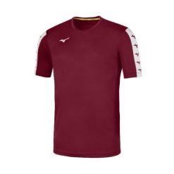 Koszulka Mizuno Team nara Training. Czerwone t-shirty sportowe męskie Mizuno, l, z materiału, bez ramiączek, do piłki nożnej. Za 140.50 zł.
