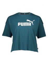Puma Koszulka "Essential" w kolorze turkusowym rozmiar: M. Niebieskie bluzki damskie Puma, m, bez wzorów, z bawełny, bez kołnierzyka. Za 79.03 zł.