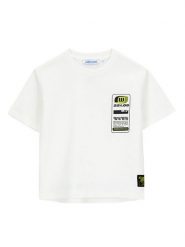 Original Marines T-Shirt DFP4036YM Biały Regular Fit. Białe t-shirty chłopięce Original Marines, bez wzorów, z bawełny, bez ramiączek. Za 49.99 zł.