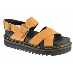 Sandały Dr. Martens Voss Ii Sandals W DM40930200 brązowe. Brązowe sandały damskie bez wzorów, z materiału, bez obcasa, na platformie. Za 767.80 zł.