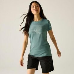 Damska koszulka z krótkim rękawem i grafiką Fingal. Żółte t-shirty damskie Regatta, m, bez wzorów, z materiału, bez kołnierzyka. Za 153.50 zł.