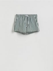 Szorty plażowe w paski - ciemnozielony. Zielone szorty męskie Reserved, z tkaniny, bez kołnierzyka. Za 99.99 zł.