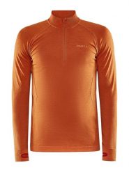 Craft CORE Dry Active Comfort HZ M - Lekka bluza z półzamkiem – Chestnut. Brązowe bluzy bez kaptura męskie Craft, l, z poliamidu. Za 191.00 zł.