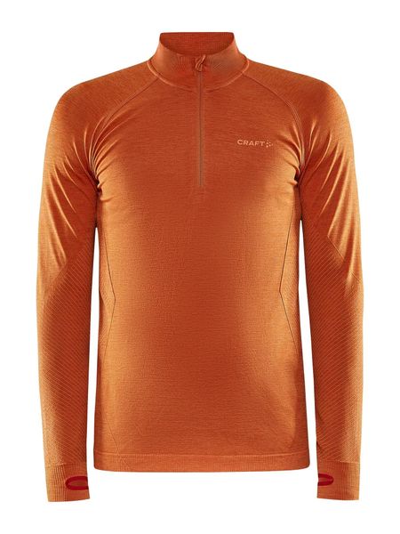 Craft CORE Dry Active Comfort HZ M - Lekka bluza z półzamkiem – Chestnut. Brązowe bluzy bez kaptura męskie Craft, l, z poliamidu. Za 191.00 zł.