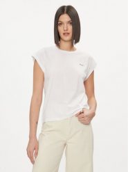 Pepe Jeans Bluzka Bloom PL504821 Biały Regular Fit. Białe bluzki damskie Pepe Jeans, xl, bez wzorów, z bawełny, bez ramiączek. Za 59.99 zł.