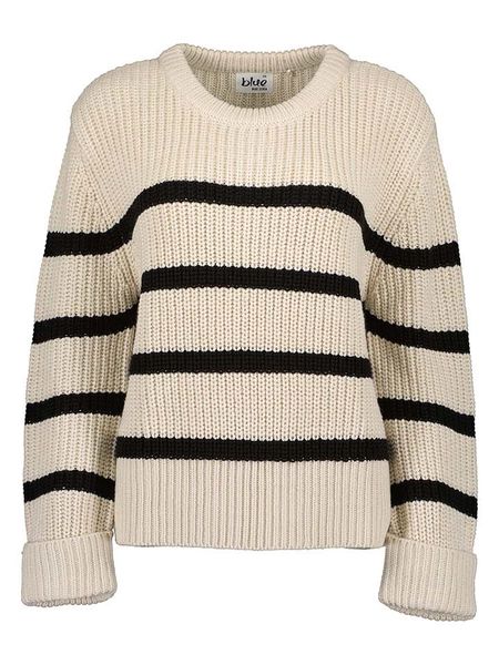 Blue Seven Sweter w kolorze kremowo-czarnym rozmiar: 42. Brązowe swetry klasyczne damskie Blue Seven, ze splotem, bez kołnierzyka. Za 52.17 zł.