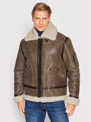 Serge Pariente Kurtka skórzana New Kennedy Brązowy Regular Fit. Brązowe kurtki męskie Serge Pariente, l, bez wzorów, ze skóry, bez kaptura. Za 2,989.00 zł.