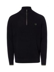 Fred Perry sweter z dzianiny Mężczyźni Bawełna czarny, L. Czarne swetry męskie Fred Perry, l, bez wzorów, z bawełny, bez kołnierzyka. Za 849.95 zł.