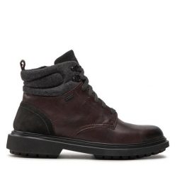Trapery Geox. Brązowe buty zimowe męskie Geox, bez zapięcia. Za 799.99 zł.