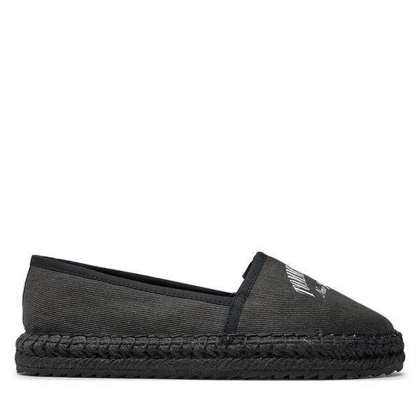 Espadryle Tommy Jeans. Czarne espadryle damskie Tommy Jeans, bez wzorów, z jeansu, bez obcasa. Za 169.99 zł.