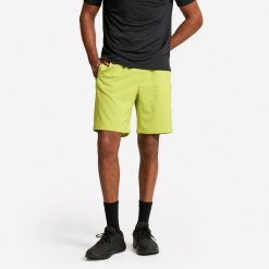 Spodenki fitness cardio męskie Domyos. Zielone szorty męskie DOMYOS, l, z materiału, na fitness i siłownię. Za 49.99 zł.