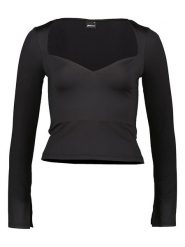 Gina Tricot Koszulka w kolorze czarnym rozmiar: M. Czarne bluzki damskie Gina Tricot, m, bez wzorów, bez kołnierzyka, bez ramiączek. Za 39.49 zł.