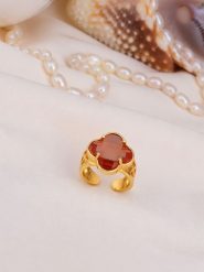 Pierres de Jade Pozłacany pierścionek z zultanitem rozmiar: onesize. Brązowe pierścionki damskie Pierres de Jade, pozłacane. Za 53.41 zł.