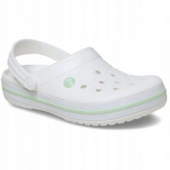Chodaki Klapki Unisex Crocband 11016 Clog 45-46. Białe klapki damskie Crocs, bez wzorów, z materiału, bez obcasa. Za 229.99 zł.
