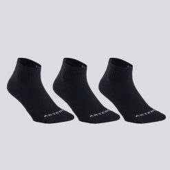 Skarpety sportowe tenis Artengo RS100 Mid 3 pary. Czarne skarpetki damskie ARTENGO, bez wzorów, z bawełny. Za 19.99 zł.