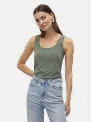 Vero Moda Top Lulu 10323756 Zielony Regular Fit. Zielone topy damskie Vero Moda, m, bez wzorów, z bawełny, bez kołnierzyka. Za 49.99 zł.