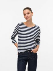 Vero Moda Koszulka w kolorze granatowym rozmiar: M. Niebieskie bluzki damskie Vero Moda, m, bez wzorów, z materiału, bez kołnierzyka, bez ramiączek. Za 70.08 zł.
