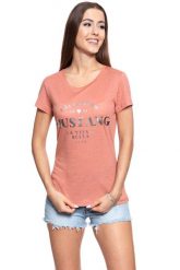 MUSTANG T SHIRT DAMSKI Alexia C Print 1008940 8187. Pomarańczowe t-shirty damskie Mustang, s, bez wzorów, bez kołnierzyka. W wyprzedaży za 39.99 zł.