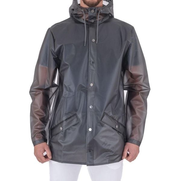 Kurtka RAINS 12010R LONG JACKET W3 Szary. Szare kurtki męskie Rains, s, bez wzorów, z syntetyku, bez kaptura. Za 219.99 zł.