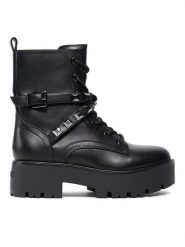 Guess Trapery FL8VDA ELE10 Czarny. Czarne trapery damskie Guess, ze skóry, bez obcasa. Za 749.99 zł.