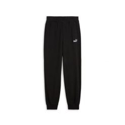 Spodnie damskie PUMA ESS Small No. 1 Logo Comfort High-Waist. Czarne spodnie materiałowe damskie Puma, bez wzorów, z bawełny, sportowe, z podwyższonym stanem. Za 144.99 zł.