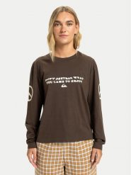 Quiksilver Bluzka Standard EQWZT03200 Brązowy Regular Fit. Brązowe bluzki damskie Quiksilver, s, bez wzorów, z bawełny, bez kołnierzyka, bez ramiączek. Za 169.99 zł.