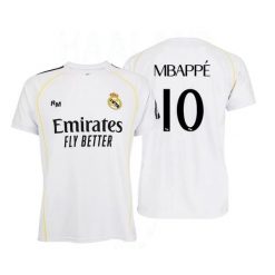 Replika koszulki domowej Realu Madryt 2025-26 Premium – Mbappé – 10. Białe t-shirty damskie Real Madrid, bez wzorów, bez kołnierzyka. W wyprzedaży za 273.87 zł.