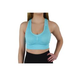 Biustonosz sportowy damski GymHero Miami Cute Bra. Niebieskie biustonosze sportowe damskie Gym Hero, bez wzorów, z elastanu. Za 59.99 zł.