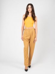 Patrizia Pepe Top | DC1379/A052 | Kobieta | Pomarańczowy. Brązowe topy damskie Patrizia Pepe, bez wzorów, ze lnu, z asymetrycznym kołnierzem. W wyprzedaży za 299.00 zł.