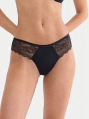 Triumph Stringi Comfort Allure 10226379 Czarny. Czarne stringi damskie Triumph, bez wzorów, z syntetyku. Za 79.99 zł.