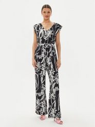 Desigual Kombinezon Macroflor 24WWPWX0 Czarny Regular Fit. Czarne kombinezony damskie Desigual, m, bez wzorów, z wiskozy, bez kołnierzyka, bez ramiączek. Za 369.99 zł.