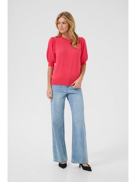 Kaffe Bluzka w kolorze różowym rozmiar: XL. Różowe bluzki damskie Kaffe, xl, bez wzorów, bez kołnierzyka, bez ramiączek. Za 72.45 zł.