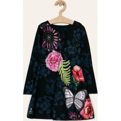 Desigual - Sukienka dziecięca 104-164 cm. Niebieskie sukienki dziewczęce Desigual, bez wzorów, z bawełny, casualowe, bez ramiączek, długie. Za 199.90 zł.