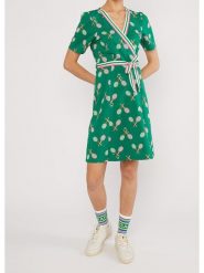 Blutsgeschwister Sukienka "Curkiss my ace" w kolorze zielonym rozmiar: M. Zielone sukienki damskie Blutsgeschwister, m, bez wzorów, z bawełny, bez kołnierzyka, bez ramiączek, midi. Za 143.56 zł.