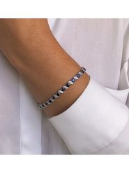 DI GIORGIO Srebrna bransoletka z cyrkoniami rozmiar: onesize. Niebieskie bransoletki damskie DI GIORGIO, srebrne. Za 354.10 zł.