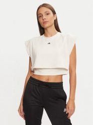 Adidas Koszulka techniczna Power Boxy French Terry 3-Stripes IW3188 Écru Slim Fit. Bluzki sportowe damskie Adidas, l, bez wzorów, z syntetyku, bez ramiączek. Za 229.99 zł.