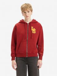 Levi's Bluza "Graphic Heritage Zip" w kolorze czerwonym rozmiar: M. Czerwone bluzy z kapturem damskie Levi's, m, z bawełny. Za 162.49 zł.