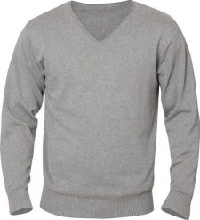 Clique Sweter V‑neck Aston z bawełny szary melanż. Szare swetry męskie CLIQUE, m, bez wzorów, z bawełny, bez kołnierzyka. Za 242.08 zł.