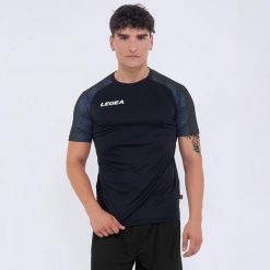 Męska Koszulka Treningowa Oddychająca 100% Poliester Czarny-Czarny. Czarne t-shirty sportowe męskie Legea, m, z bawełny, bez ramiączek, do biegania. Za 148.00 zł.