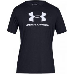 Koszulka treningowa męska Under Armour Sportstyle Logo. Czarne t-shirty sportowe męskie Under Armour, m, z bawełny, bez ramiączek, do piłki nożnej. Za 129.99 zł.