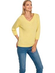 Heine Sweter w kolorze żółtym rozmiar: 36. Żółte swetry klasyczne damskie Heine, z kaszmiru, bez kołnierzyka. Za 140.53 zł.