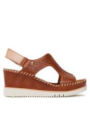 Pikolinos Sandały W3Z-1775C1 Brązowy. Brązowe sandały damskie Pikolinos, bez wzorów, ze skóry, bez obcasa, na koturnie. Za 349.99 zł.
